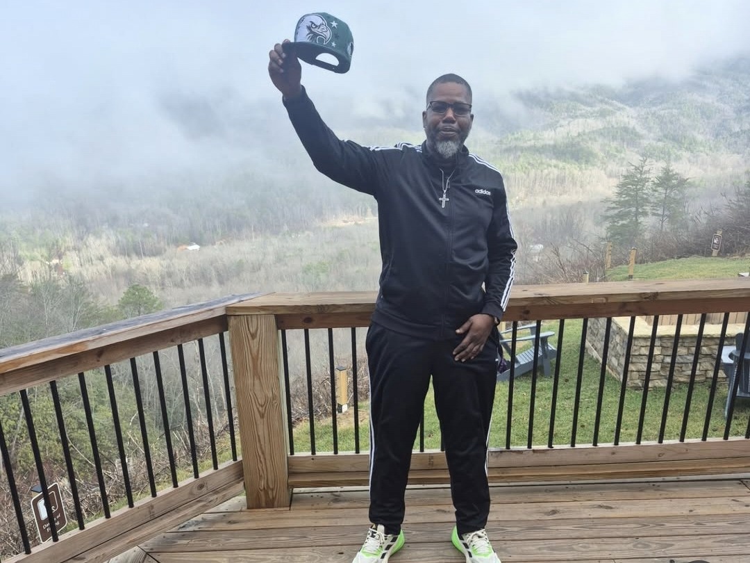 Coach Harris celebrating a championship moment
